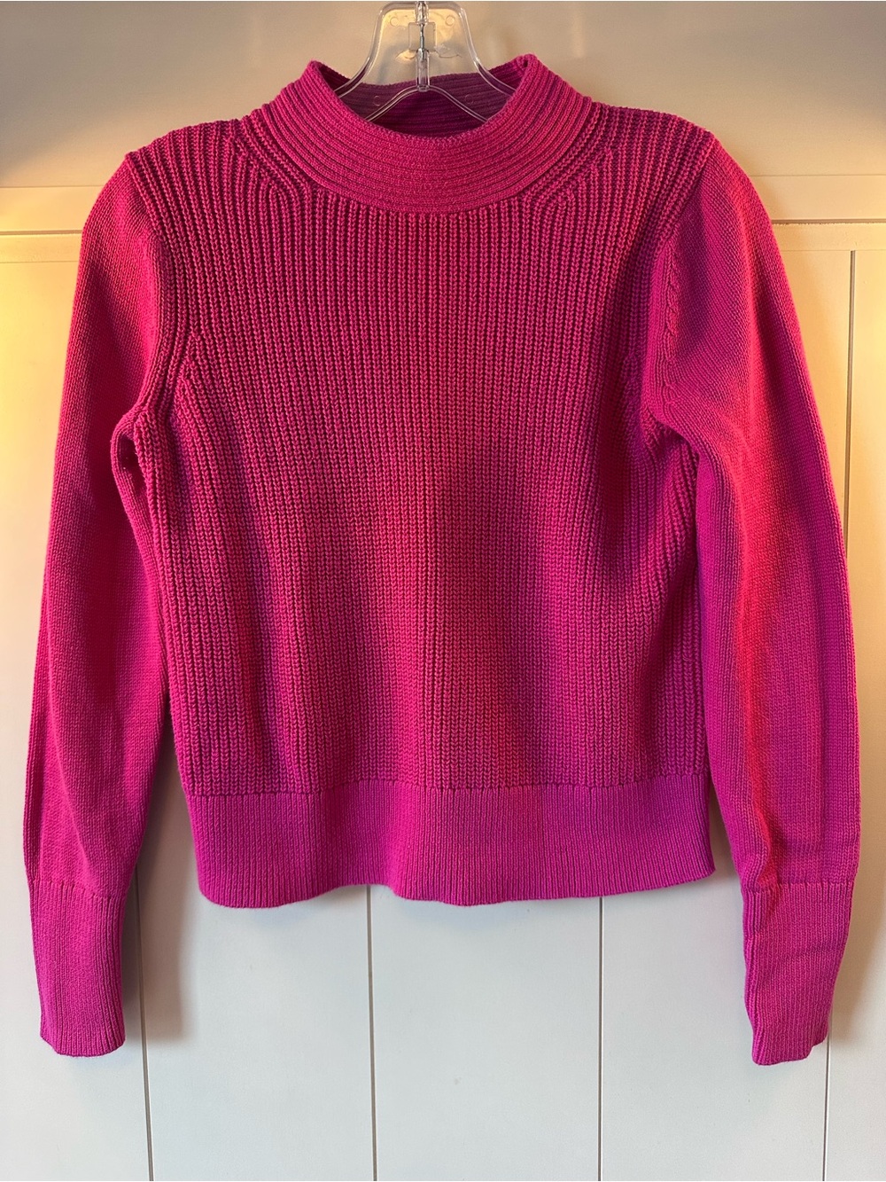 Banana Republic Fuchsia Ribbed Mock Neck Sweater